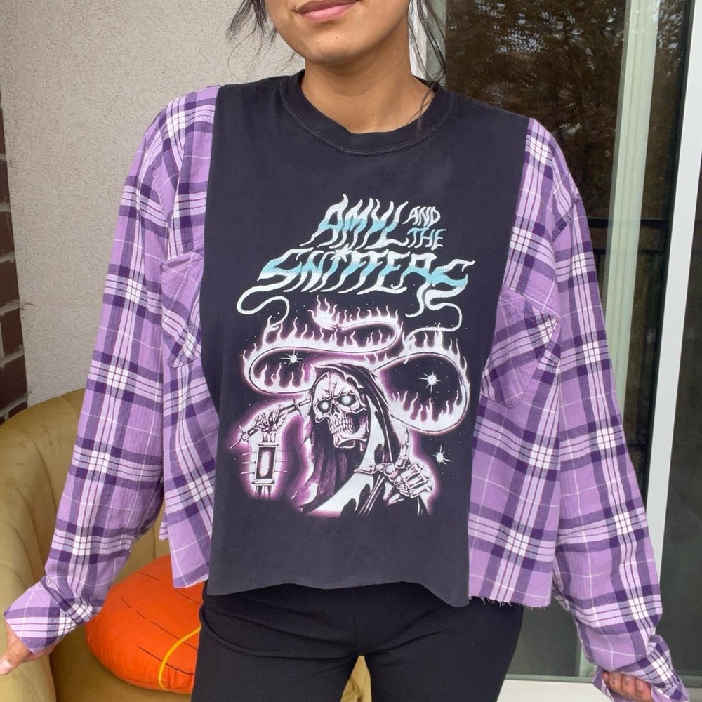 Amyl and The Sniffers Reworked Band Tee Flannel